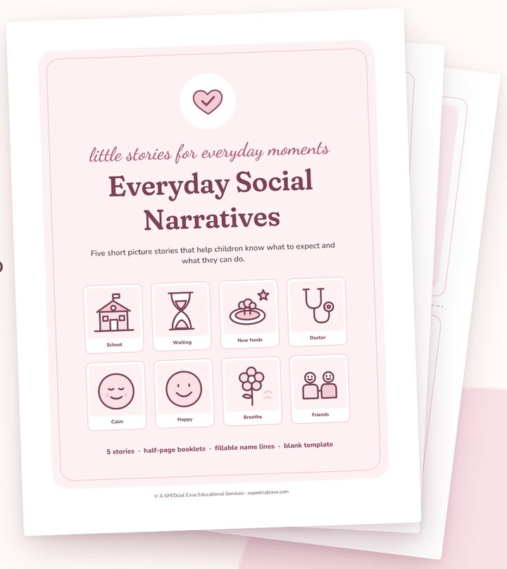 Everyday Social Narratives booklet pages